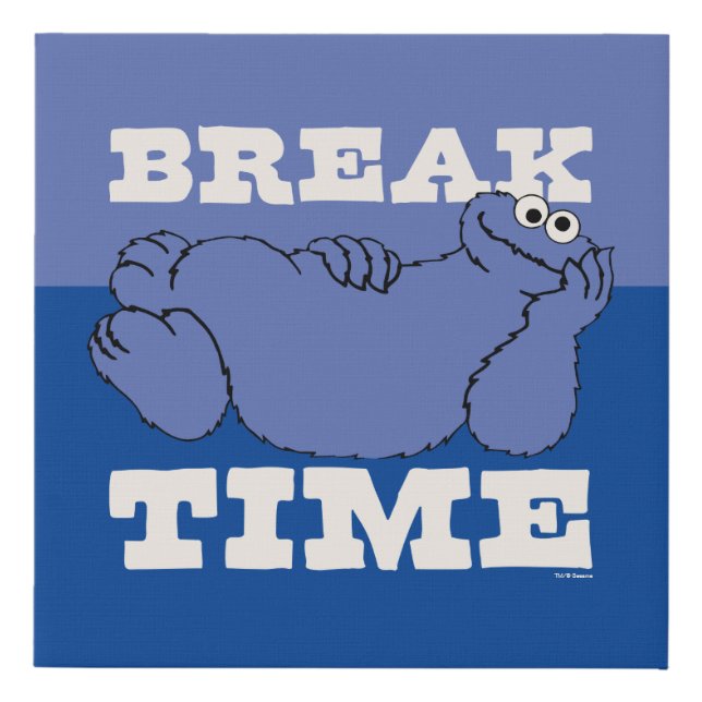 Sesame Street | Cookie Monster Break Time Faux Canvas Print (Front)