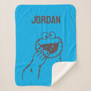 Sesame Street   Cookie Monster Bright   Add Name Sherpa Blanket