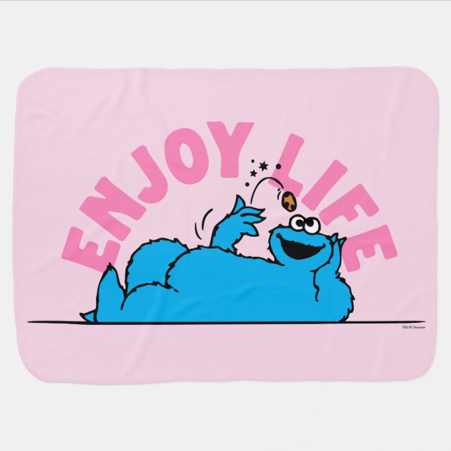 Sesame Street | Cookie Monster Enjoy Life Baby Blanket (Horizontal)