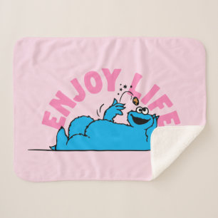 Sesame Street Cookie Monster Enjoy Life Sherpa Blanket