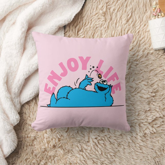 Sesame Street | Cookie Monster Enjoy Life Throw Pillow (Blanket)
