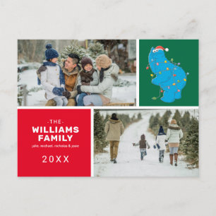 Sesame Street Cookie Monster Family Photo Holiday Postcard