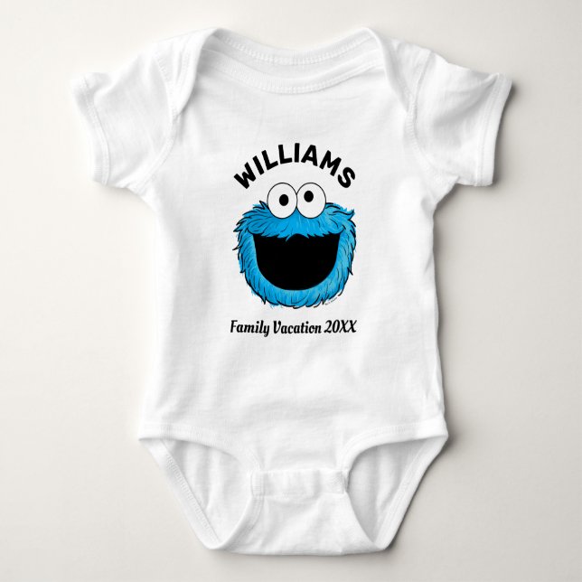 Sesame Street | Cookie Monster Family Vacation Baby Bodysuit (Front)