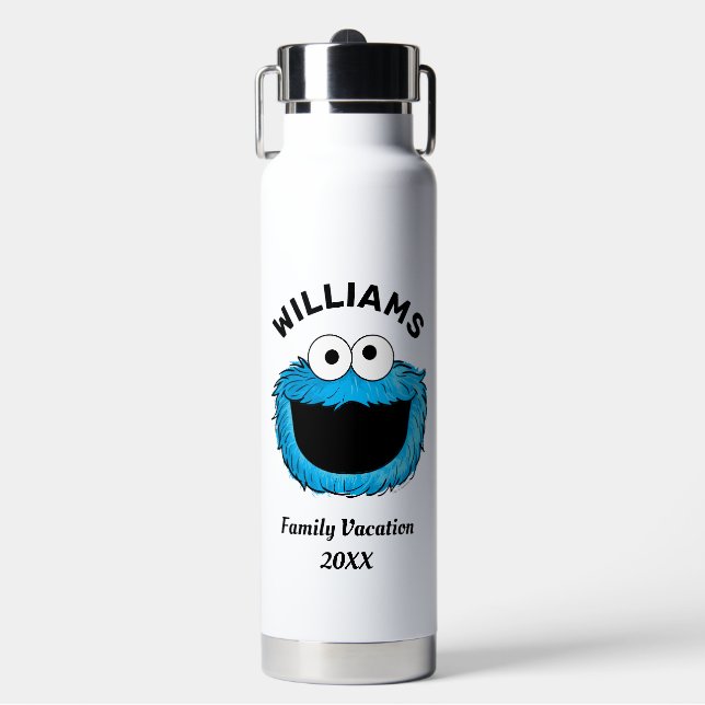 Sesame Street | Cookie Monster Family Vacation Water Bottle (Front)