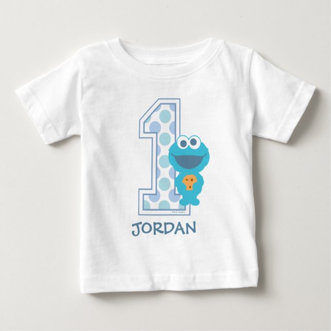 Sesame Street | Cookie Monster First Birthday Baby T-Shirt (Front)