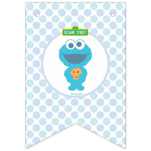 Sesame Street   Cookie Monster First Birthday Bunting Flags