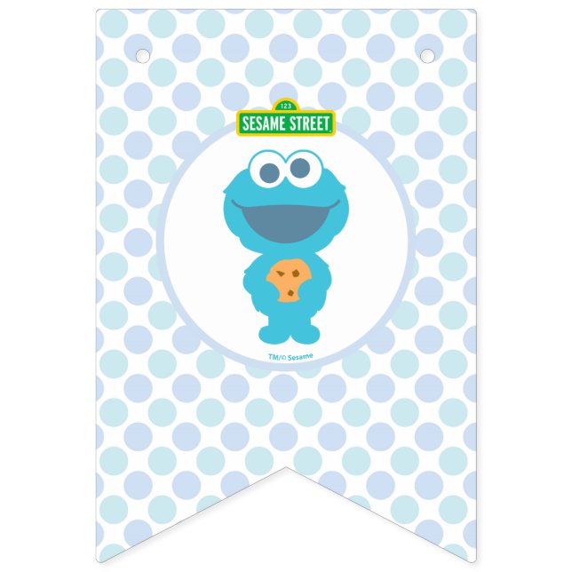 Sesame Street | Cookie Monster First Birthday Bunting Flags (First Flag)