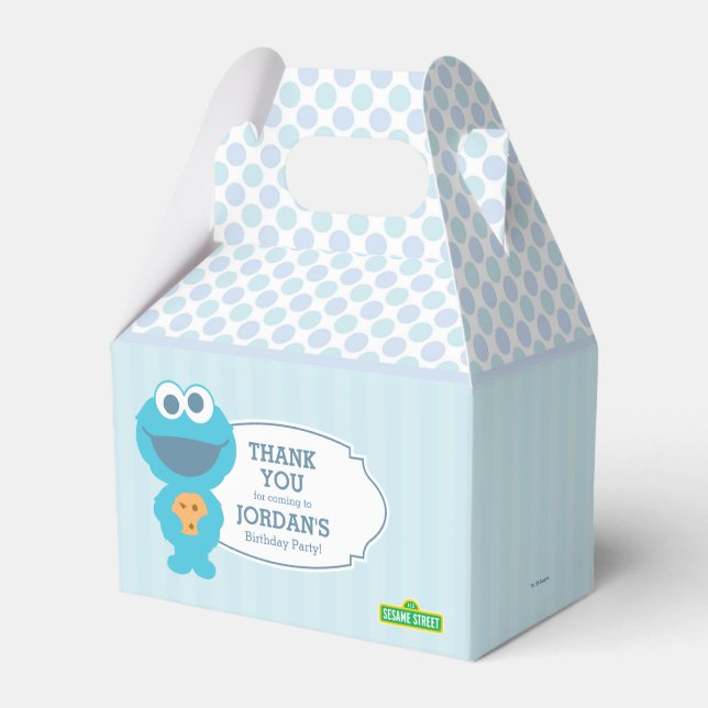 Sesame Street | Cookie Monster First Birthday Favor Boxes (Front Side)