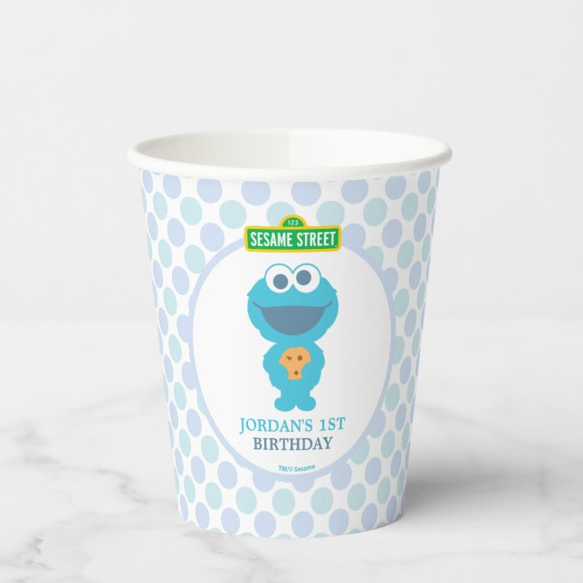 Sesame Street | Cookie Monster First Birthday Paper Cups (Left)