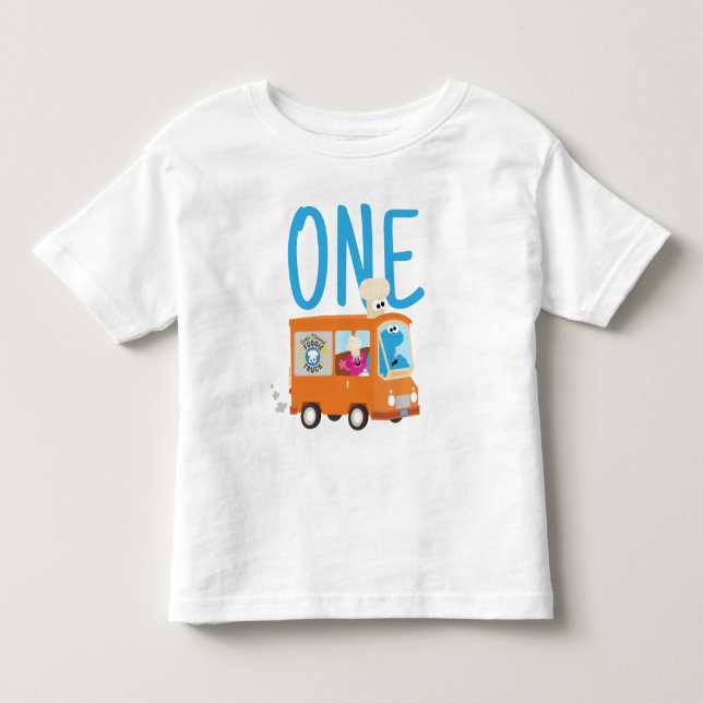 Sesame Street | Cookie Monster Food Truck Birthday Toddler T-shirt (Front)