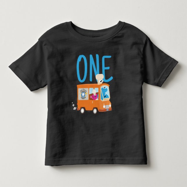 Sesame Street | Cookie Monster Food Truck Birthday Toddler T-shirt (Front)