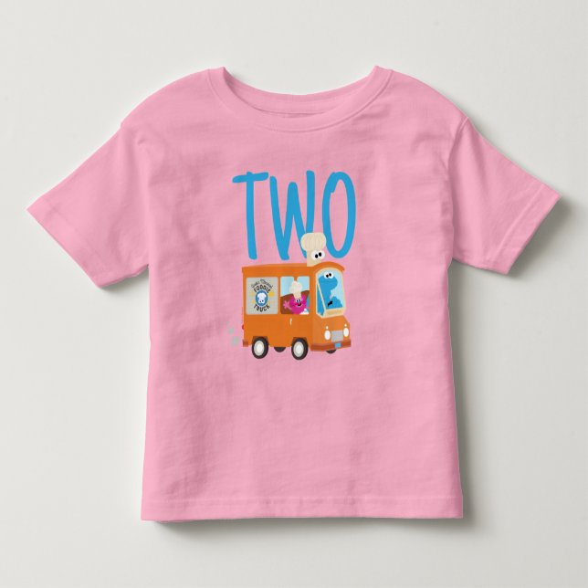 Sesame Street | Cookie Monster Food Truck Birthday Toddler T-shirt (Front)