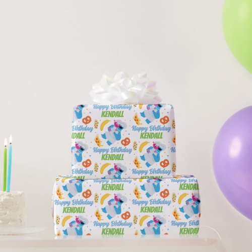Sesame Street Cookie Monster Food Truck Wrapping Paper