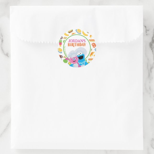Sesame Street Cookie Monster Foodie Truck Classic Round Sticker (Bag)