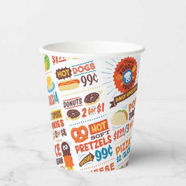 Sesame Street Cookie Monster Foodie Truck Paper Cups (Front)