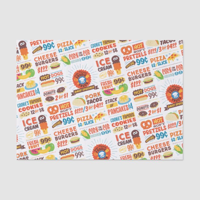 Sesame Street Cookie Monster Foodie Truck Tissue Paper (Front)