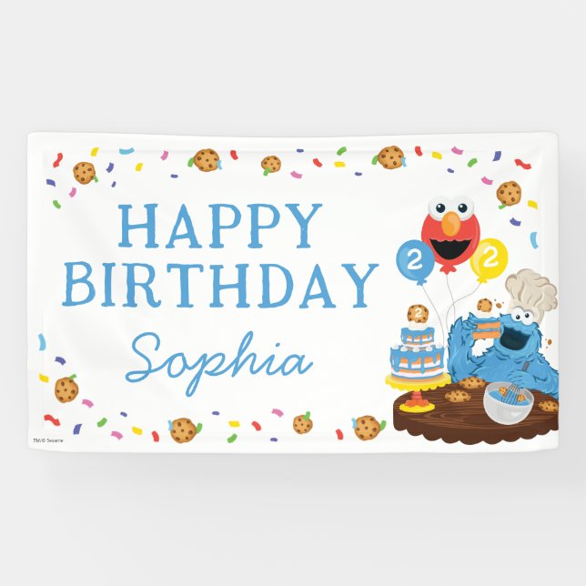 Sesame Street | Cookie Monster Happy Birthday Banner (Horizontal)