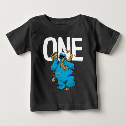 Sesame Street  Cookie Monster Im One Birthday Baby T_Shirt