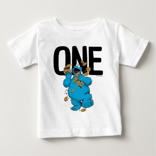 Sesame Street  Cookie Monster Im One Birthday Baby T_Shirt