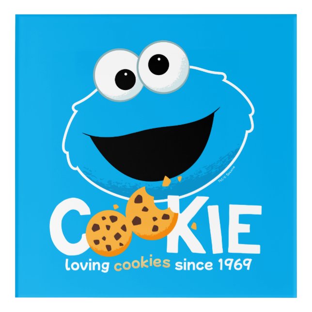 Sesame Street | Cookie Monster Loving Cookies Acrylic Print (Front)