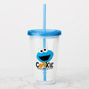Sesame Street Cookie Monster Loving Cookies Acrylic Tumbler