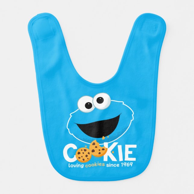 Sesame Street | Cookie Monster Loving Cookies Baby Bib (Front)