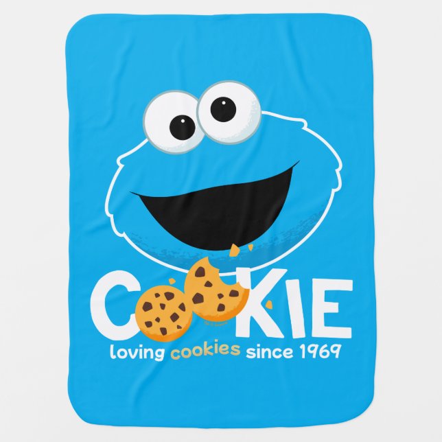 Sesame Street | Cookie Monster Loving Cookies Baby Blanket (Front)