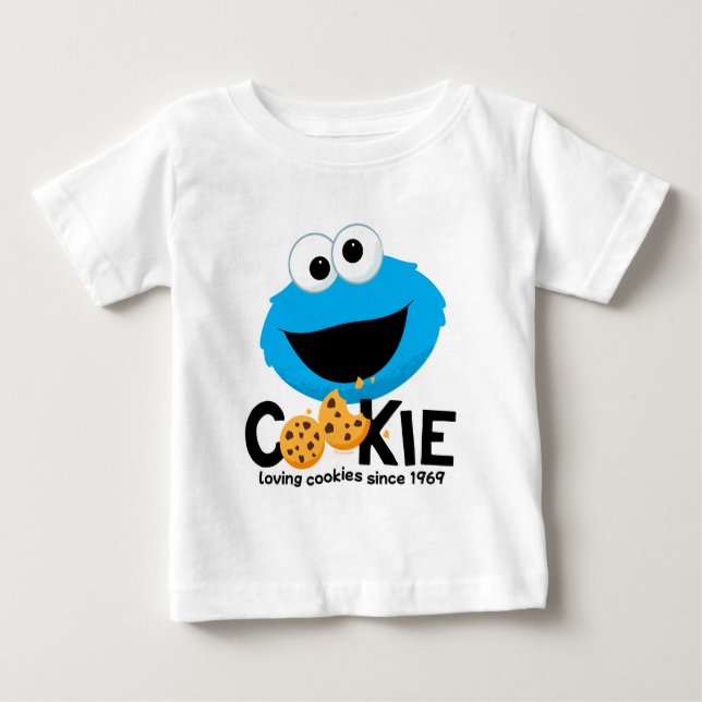 Sesame Street | Cookie Monster Loving Cookies Baby T-Shirt (Front)