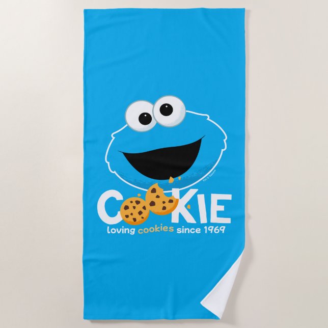 Sesame Street | Cookie Monster Loving Cookies Beach Towel (Front)