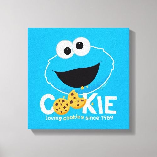 Sesame Street  Cookie Monster Loving Cookies Canvas Print