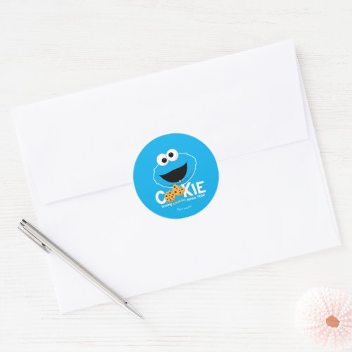 Sesame Street  Cookie Monster Loving Cookies Classic Round Sticker