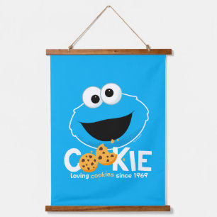 Sesame Street Cookie Monster Loving Cookies Hanging Tapestry