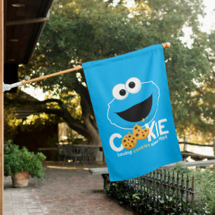 Sesame Street   Cookie Monster Loving Cookies House Flag
