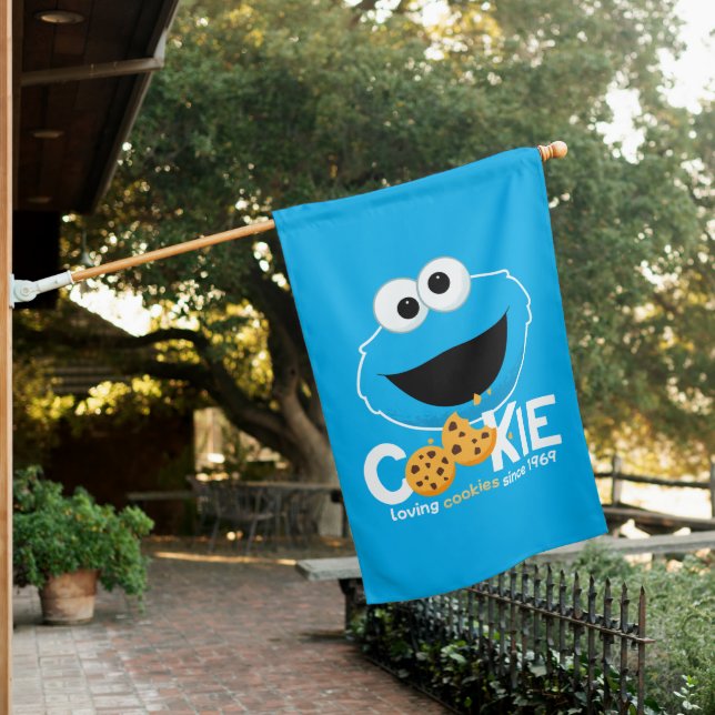 Sesame Street | Cookie Monster Loving Cookies House Flag (In SItu)