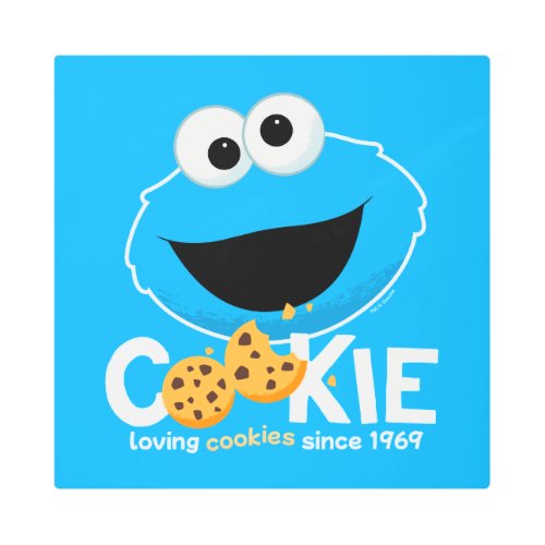 Sesame Street  Cookie Monster Loving Cookies Metal Print