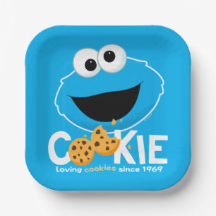 Sesame Street Cookie Monster Loving Cookies Paper Plates