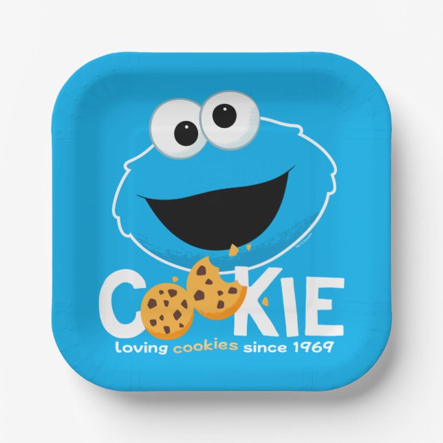 Sesame Street | Cookie Monster Loving Cookies Paper Plates (Front)