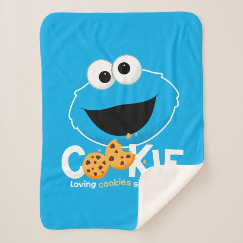 Sesame Street  Cookie Monster Loving Cookies Sherpa Blanket