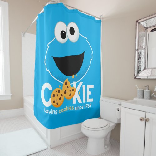 Sesame Street  Cookie Monster Loving Cookies Shower Curtain