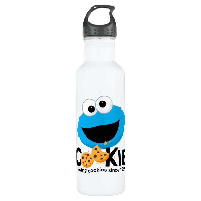 Sesame Street | Cookie Monster Loving Cookies Stainless Steel Water Bottle (Front)