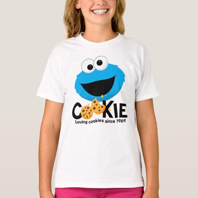 Sesame Street | Cookie Monster Loving Cookies T-Shirt (Front)