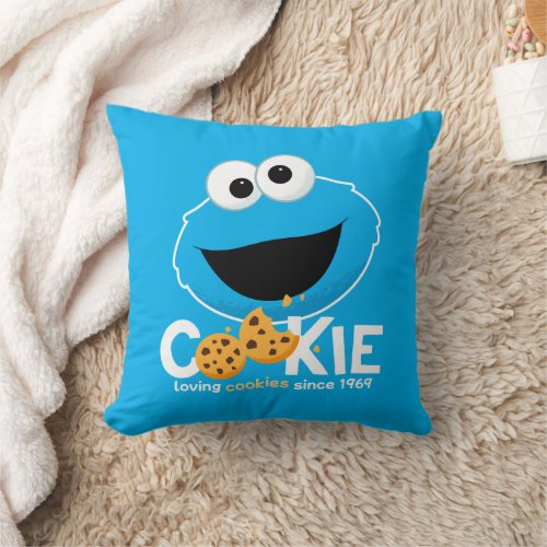 Sesame Street  Cookie Monster Loving Cookies Throw Pillow