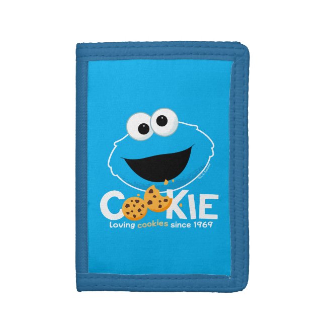 Sesame Street | Cookie Monster Loving Cookies Trifold Wallet (Front Vertical)