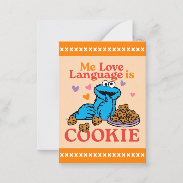 Sesame Street | Cookie Monster Me Love Language Note Card (Front)