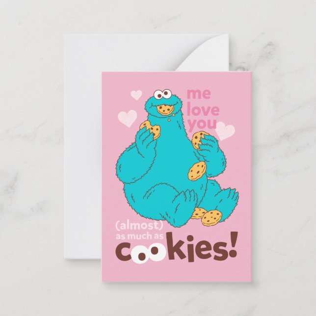 Sesame Street | Cookie Monster Me Love You Note Card (Front)
