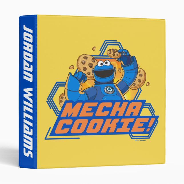 Sesame Street | Cookie Monster Mecha Add Your Name 3 Ring Binder (Front/Spine)