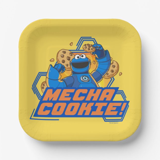 Sesame Street | Cookie Monster Mecha Cookie! Paper Plates (Front)