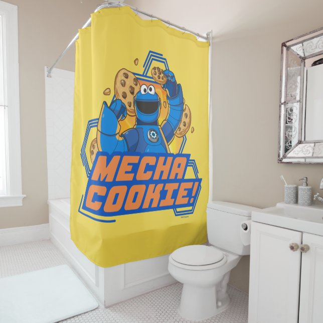 Sesame Street | Cookie Monster Mecha Cookie! Shower Curtain (In Situ)