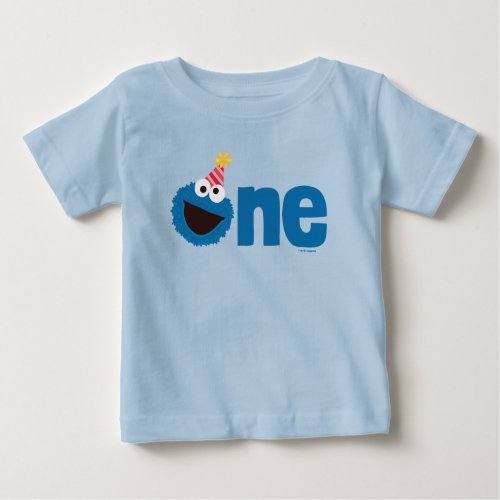 Sesame Street  Cookie Monster One First Birthday Baby T_Shirt