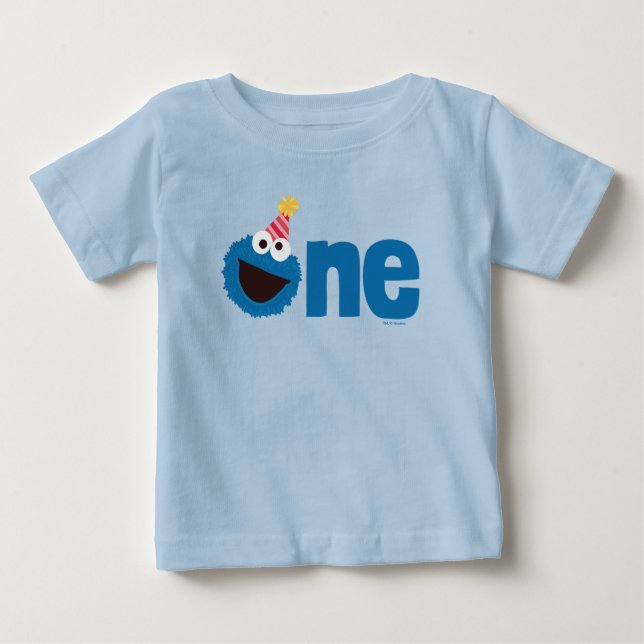 Sesame Street | Cookie Monster One First Birthday Baby T-Shirt (Front)